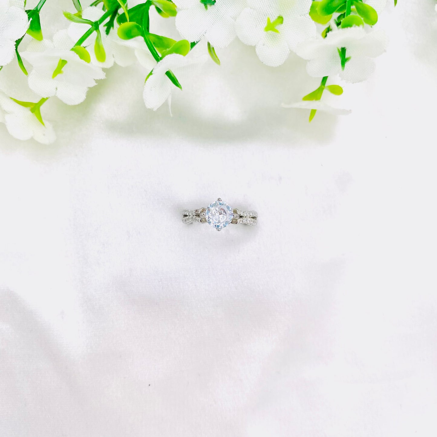 Women Heart Solitaire Silver Ring WRI132