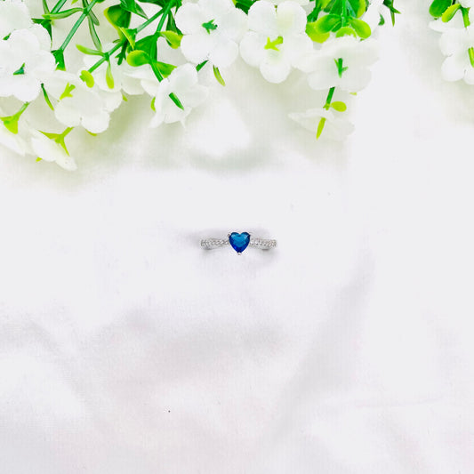 Women Blue stone Silver Ring WRI133