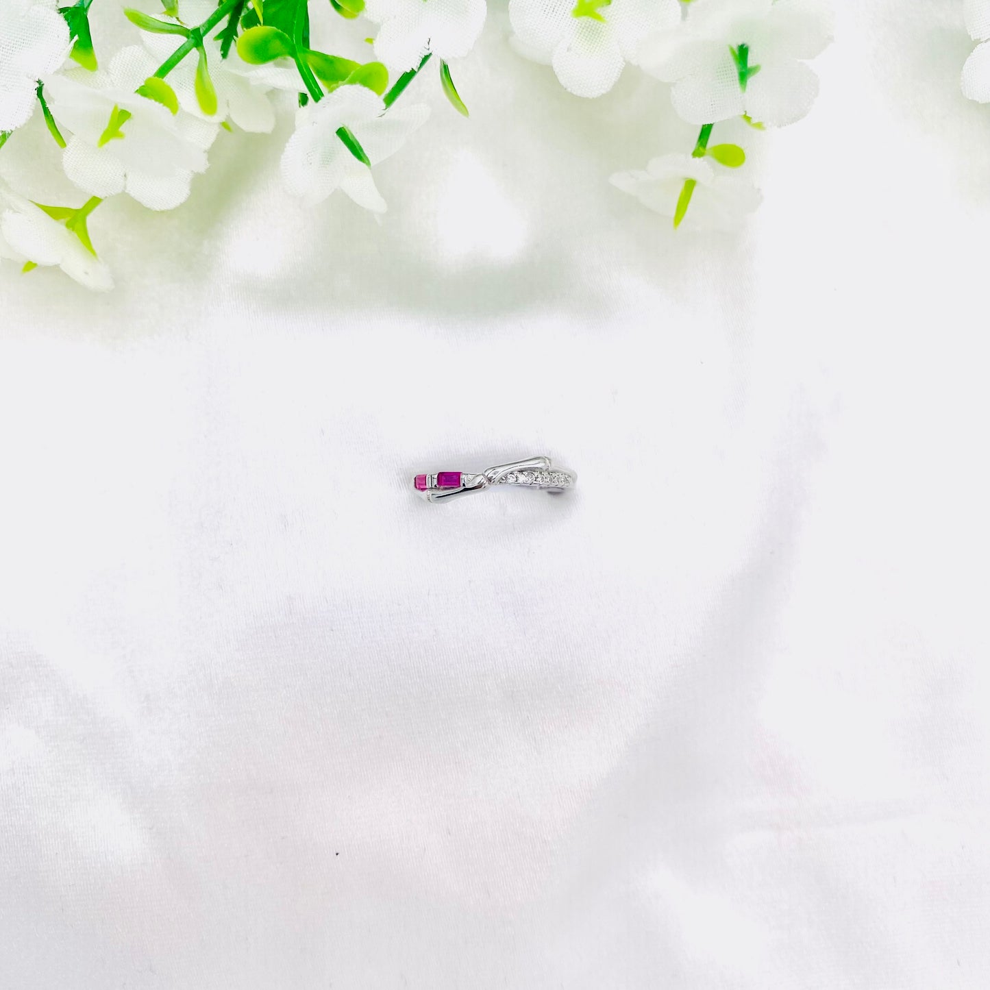 Women Ruby Silver Ring WRI148