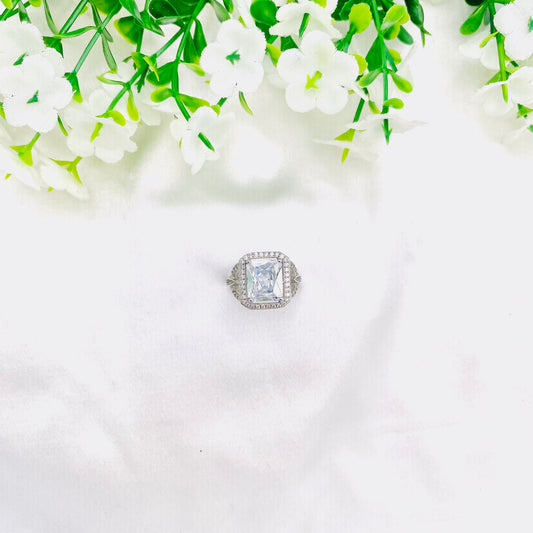 Women Emerald-cut Silver Ring WRI151