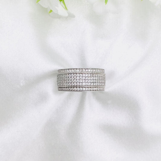 Women Iced-out Silver Ring WRI168