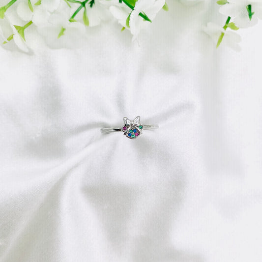 Women Cat Silver Ring WRI186