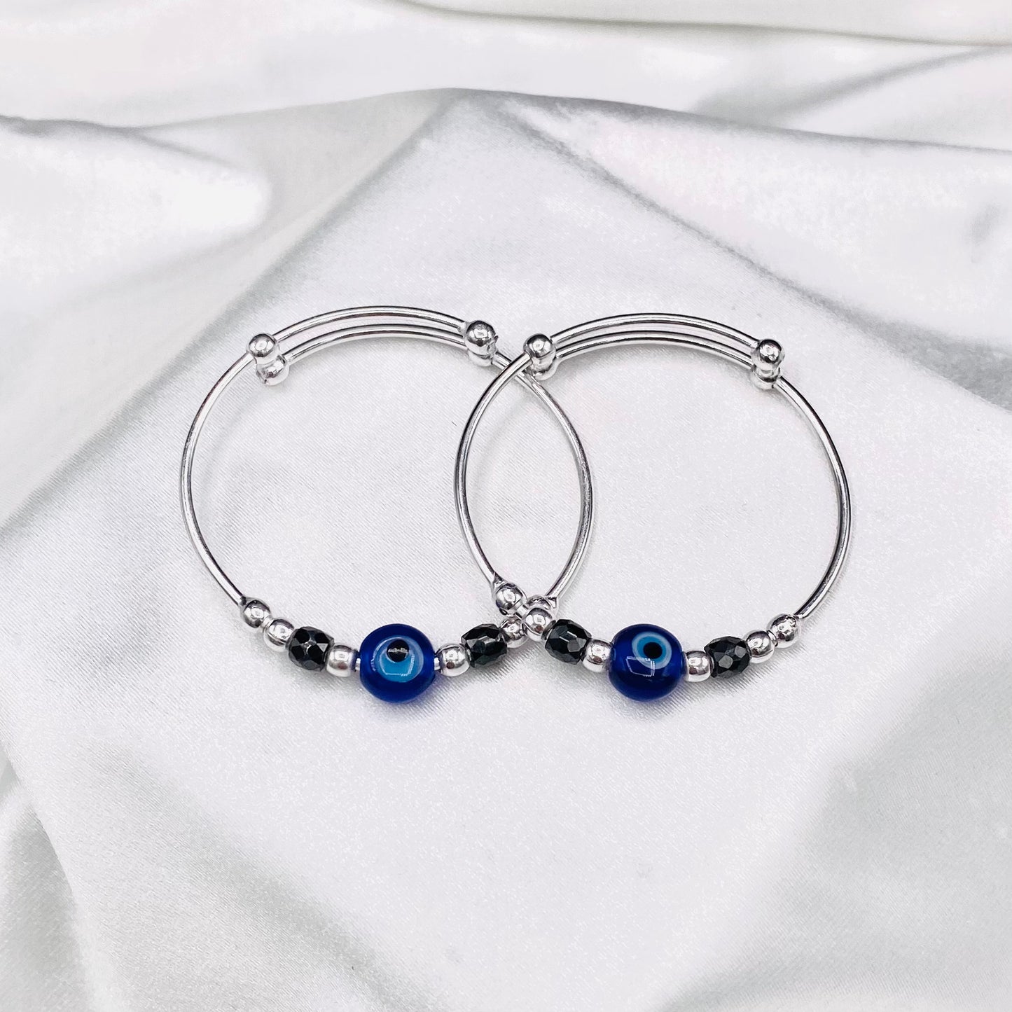 Baby 925 Sterling Silver evil eye Adjustable Bracelet BKS90