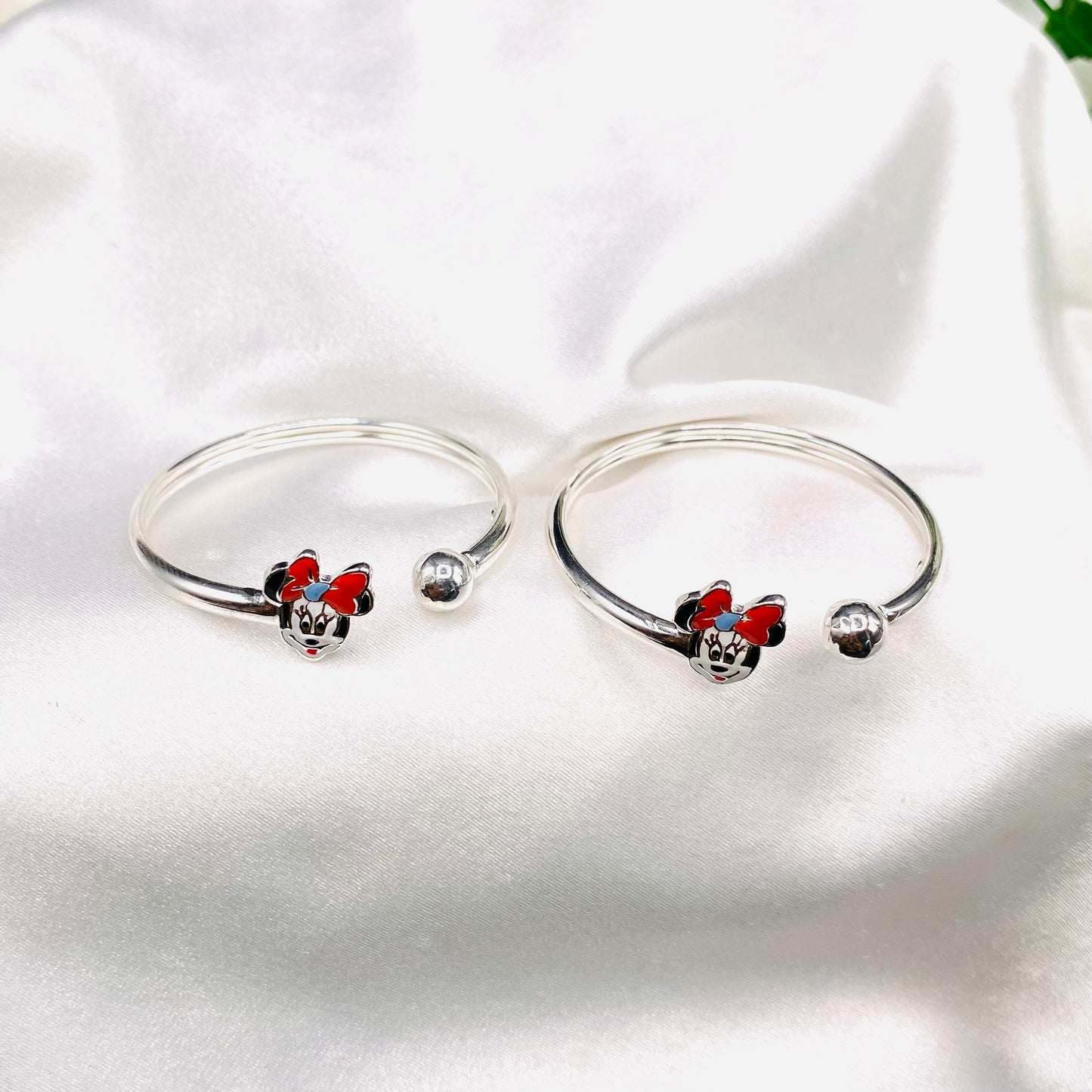 Mickey mouse Kids Adjustable Bangle 925 Sterling Silver BKS14