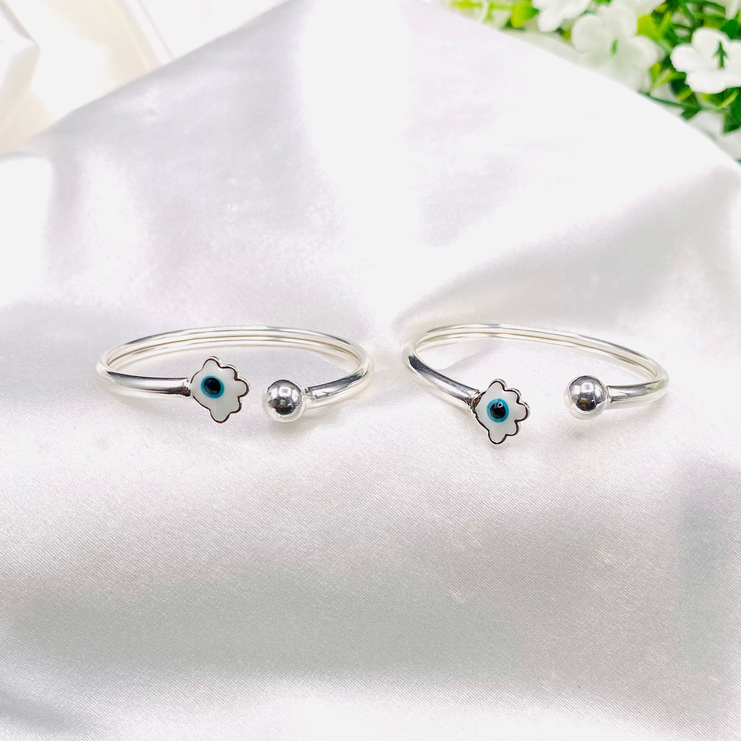Evileye Charm Kids Bangle 925 Sterling Silver BKS12