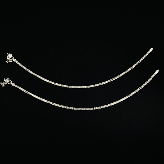 Pure Silver Highway Chain Anklet WAS35