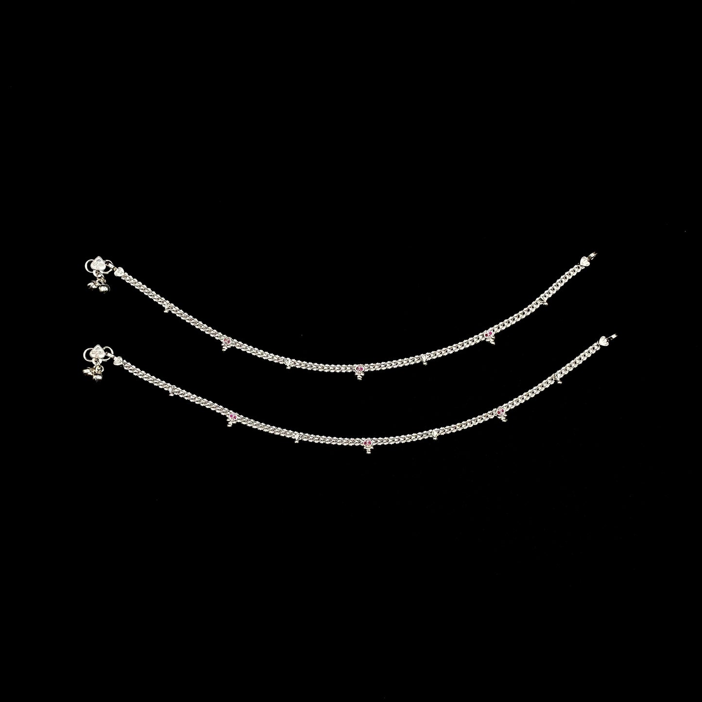 Pure Silver Anklet with Ghungroo WAS42
