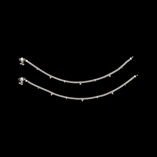 Pure Silver Anklet with Ghungroo WAS42
