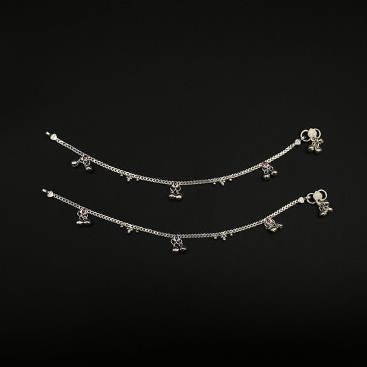 Pure Silver Anklet with Ghungroo WAS43