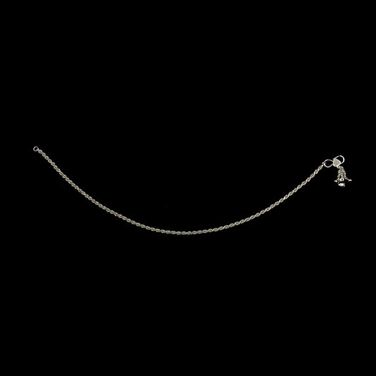 Pure 925 Silver Anklet with Ghungroo WAS46 (Single)