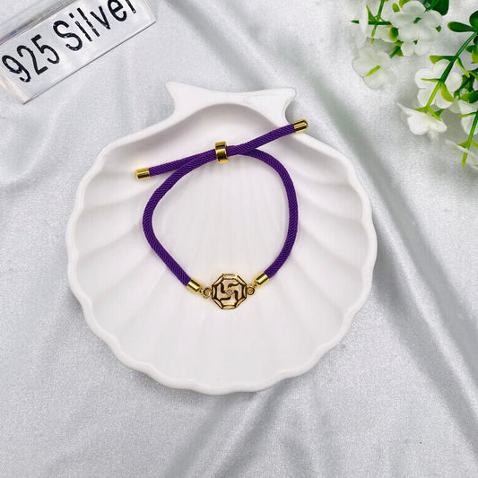 Swastik Silver 925 Permanent Rakhi with 22ct Gold plating SRT25