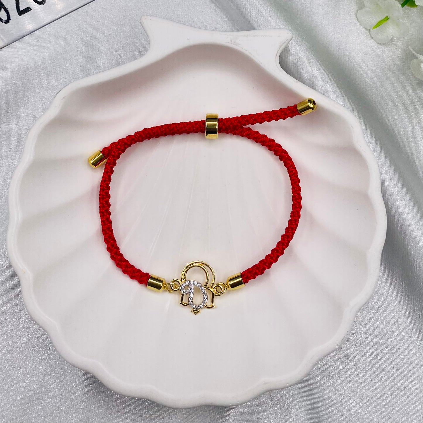 Swaroski single stones Silver 925 Permanent Rakhi with 22ct Gold plating SRT30
