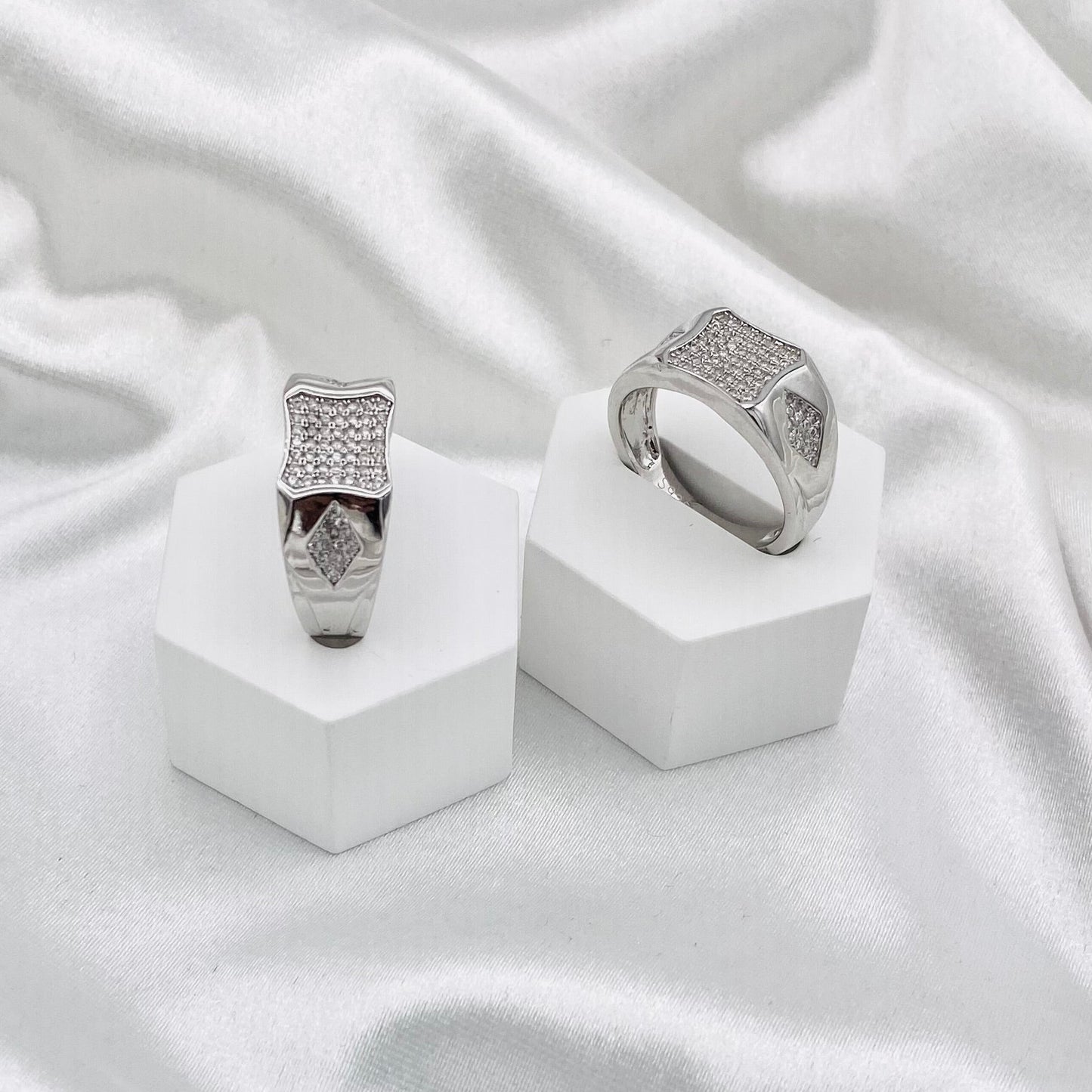 Men's Square-Cut Silver Ring MRIT02
