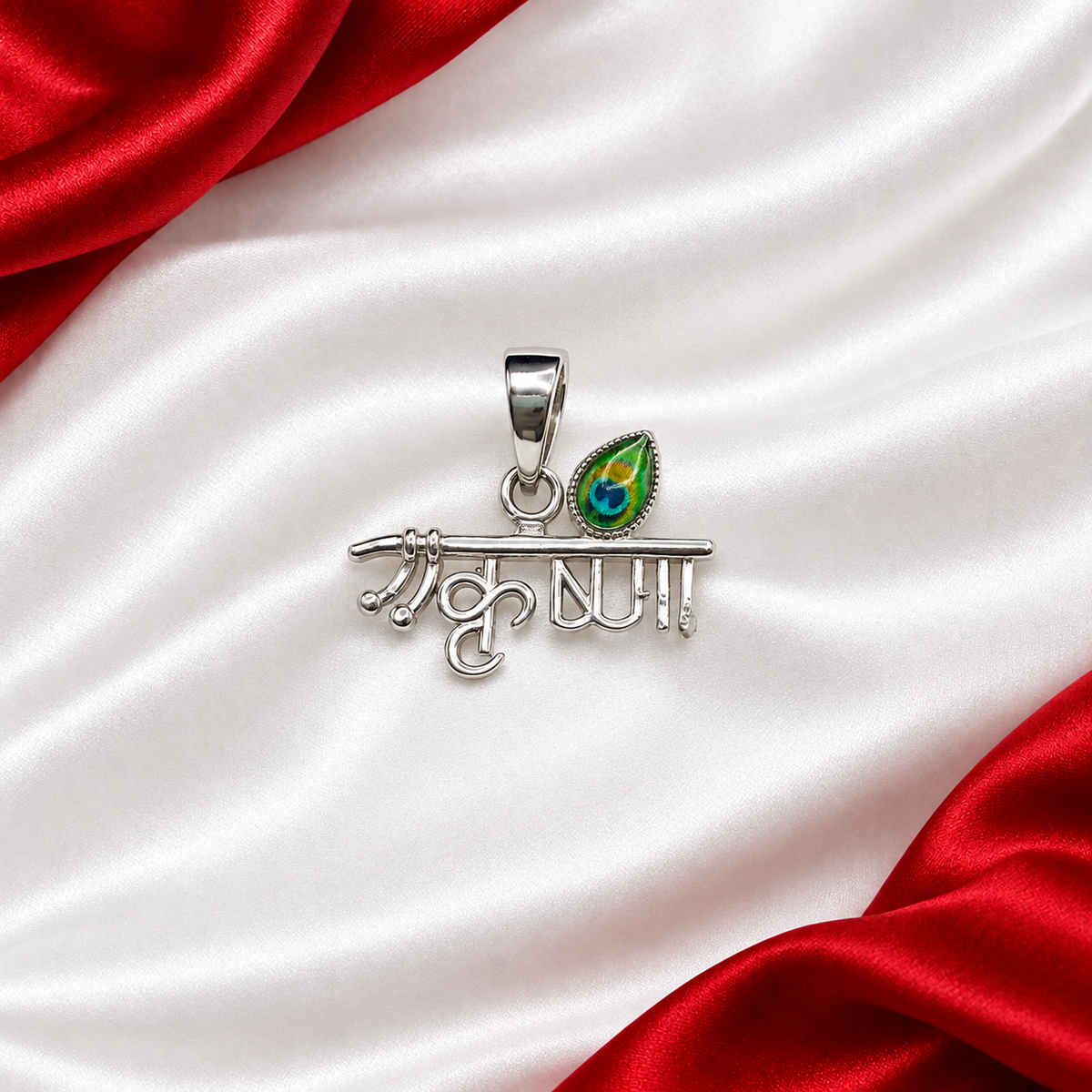 Krishna Silver 925 Pendent with Mayurpankh SGP15