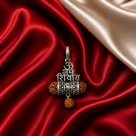 Om Namoh Shivaya Rudraksh Pendent in 925 Silver SGP06