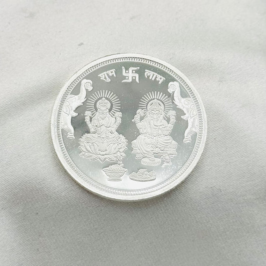 Ganesh Laxmi Ji Pure 999 Silver Coin 20 GMS SCO10