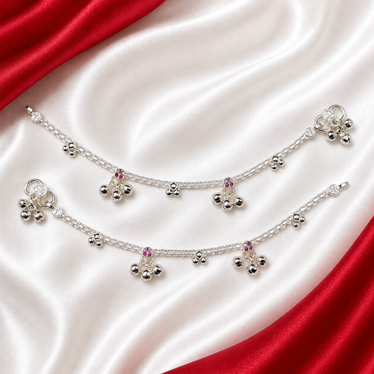 Baby Anklet Pure Silver with Ghungroo BAS08