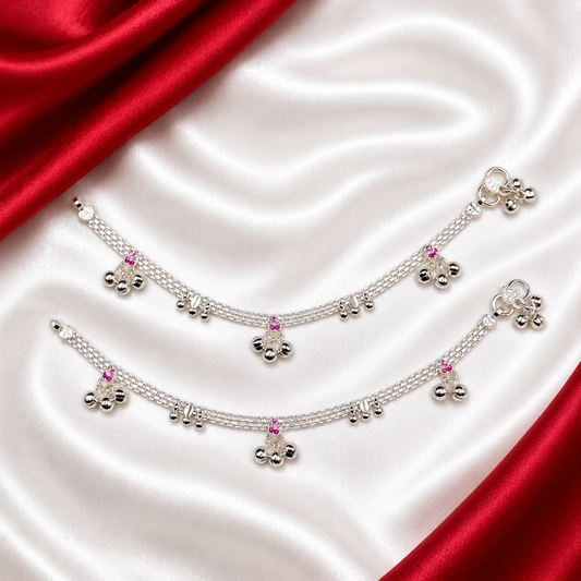 Baby Anklet Pure Silver with Ghungroo BAS09