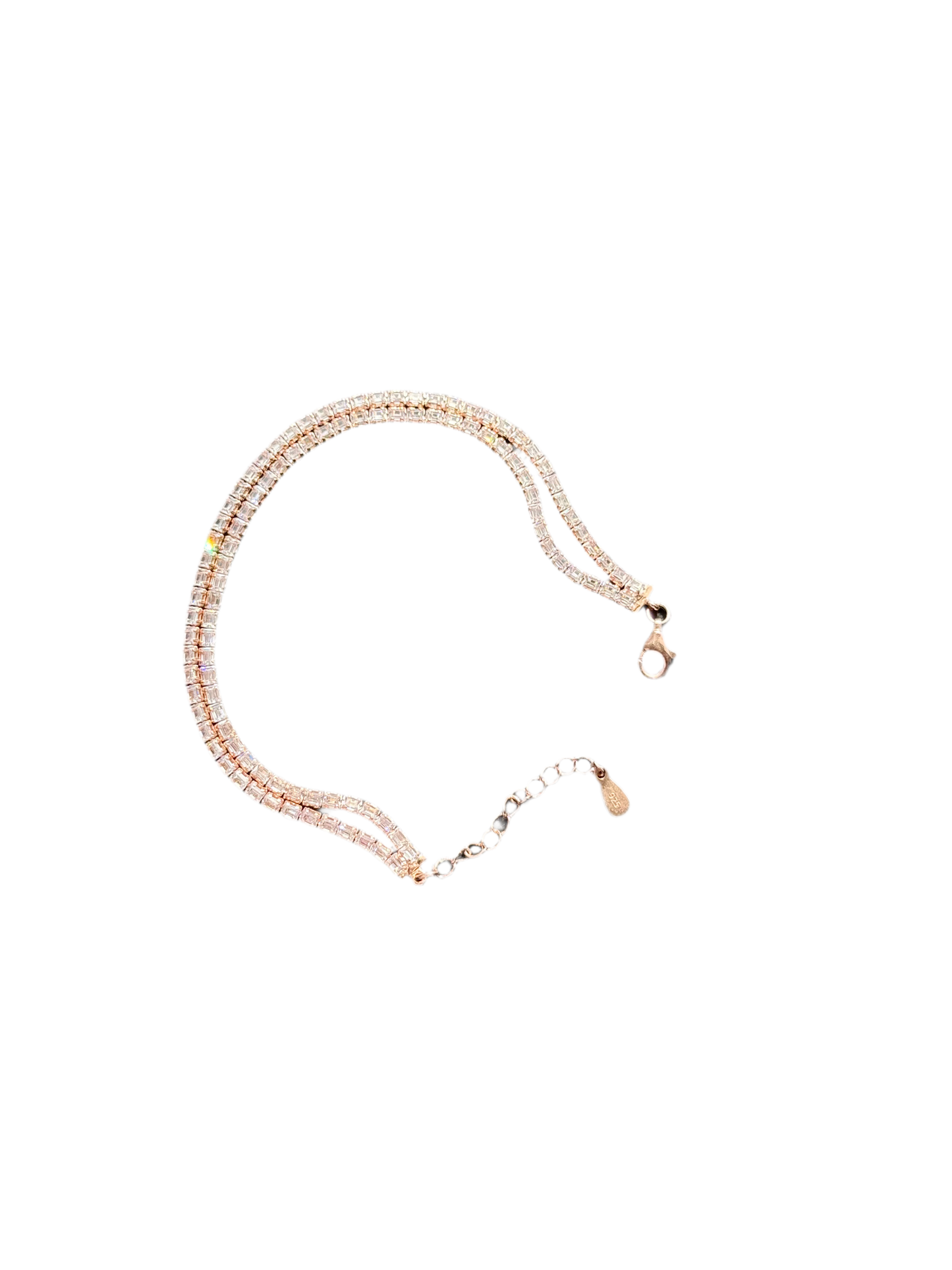 WBT06 Women Moissanite 8 Crystal Bracelet In 925 Sterling Silver