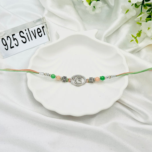 Ek Onkar Silver Rakhi Thread SRT11