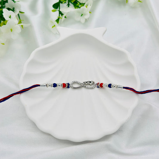 Infinity Star Silver Rakhi Thread SRT16