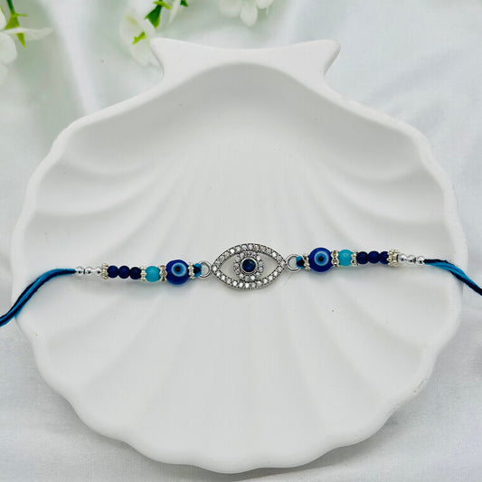 Evil Eye Silver Rakhi Thread SRT14