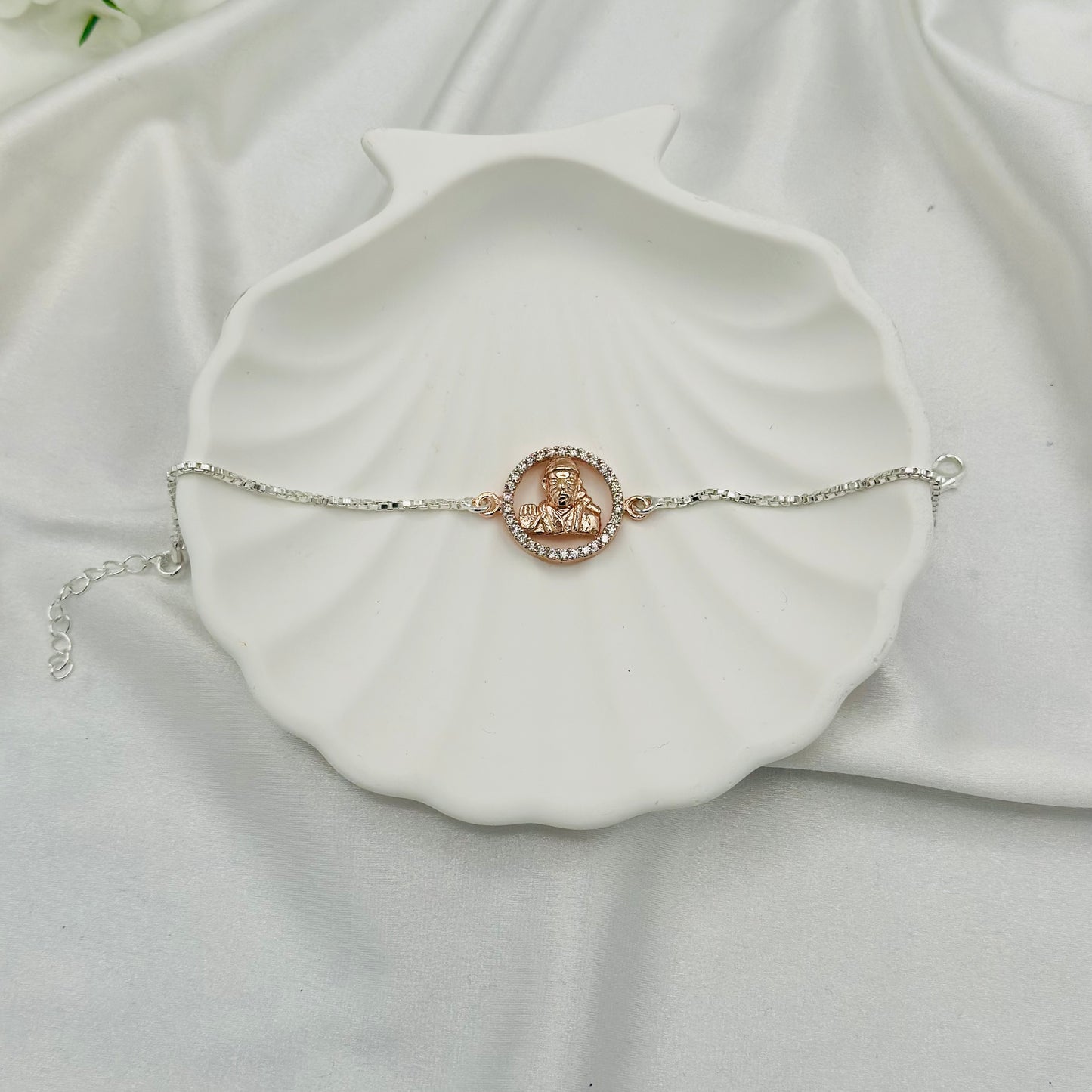 Sai Ji 925 Rosegold Silver Rakhi MRI26