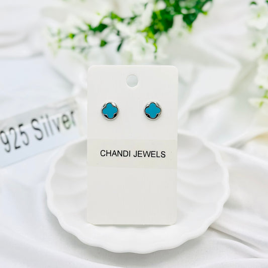 Sky Enamel Stud 925 Sterling Silver Earrings ERW18