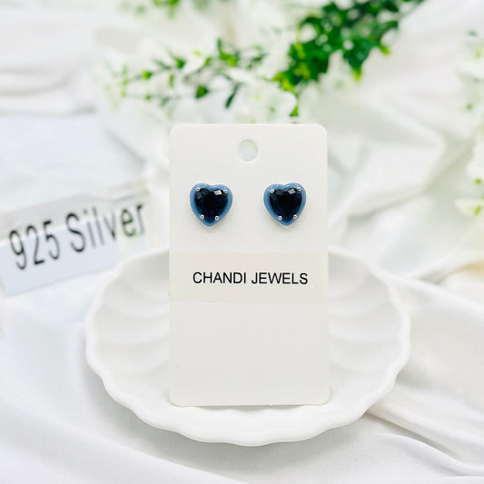Titanic Heart Stud 925 Sterling Silver Earrings ERW20
