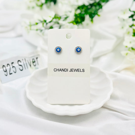 Eyil Eye Stud 925 Sterling Silver Earrings ERW22
