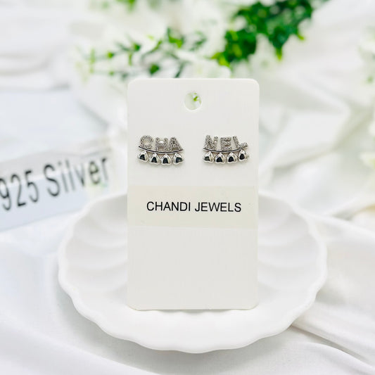 Chanel Stud 925 Sterling Silver Earrings ERW27
