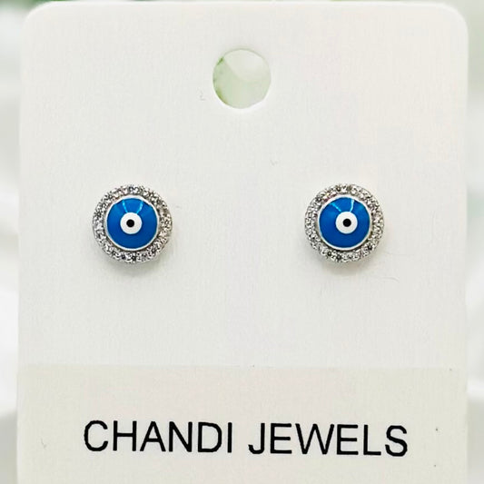 Eyil Eye Stud 925 Sterling Silver Earrings ERW22