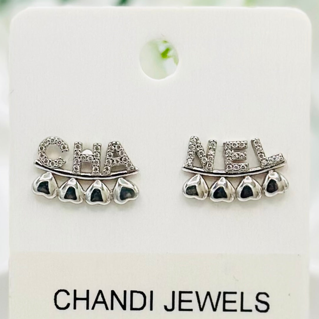 Chanel Stud 925 Sterling Silver Earrings ERW27
