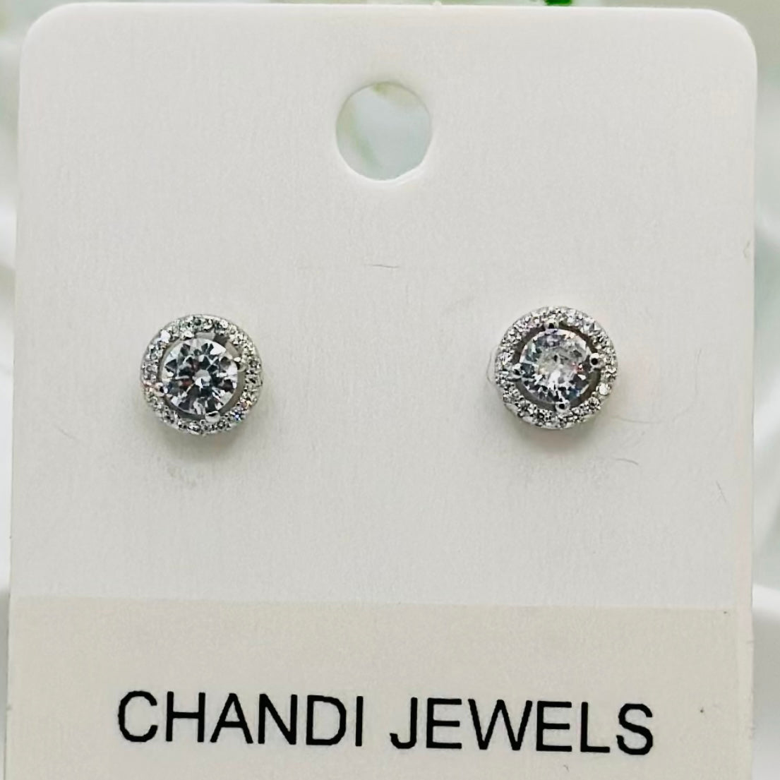 American Diamond Stud 925 Sterling Silver Earrings ERW31
