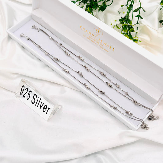 Women Double Layer Swaroski Style Anklet WAS20