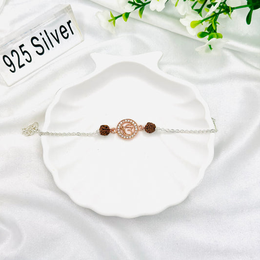 Ek Onkar Rosegold 925 Silver Rakhi MRI35