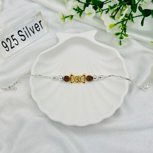 Om Damroo 925 Silver Rakhi MRI46