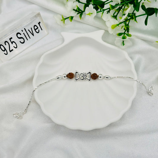 Om Damroo 925 Silver Rakhi MRI46