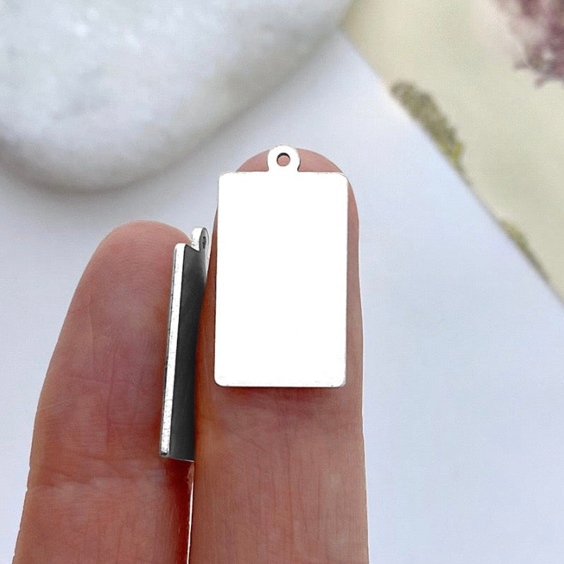 Rectangle 925 Silver Pendent SPI14 (Engravable)