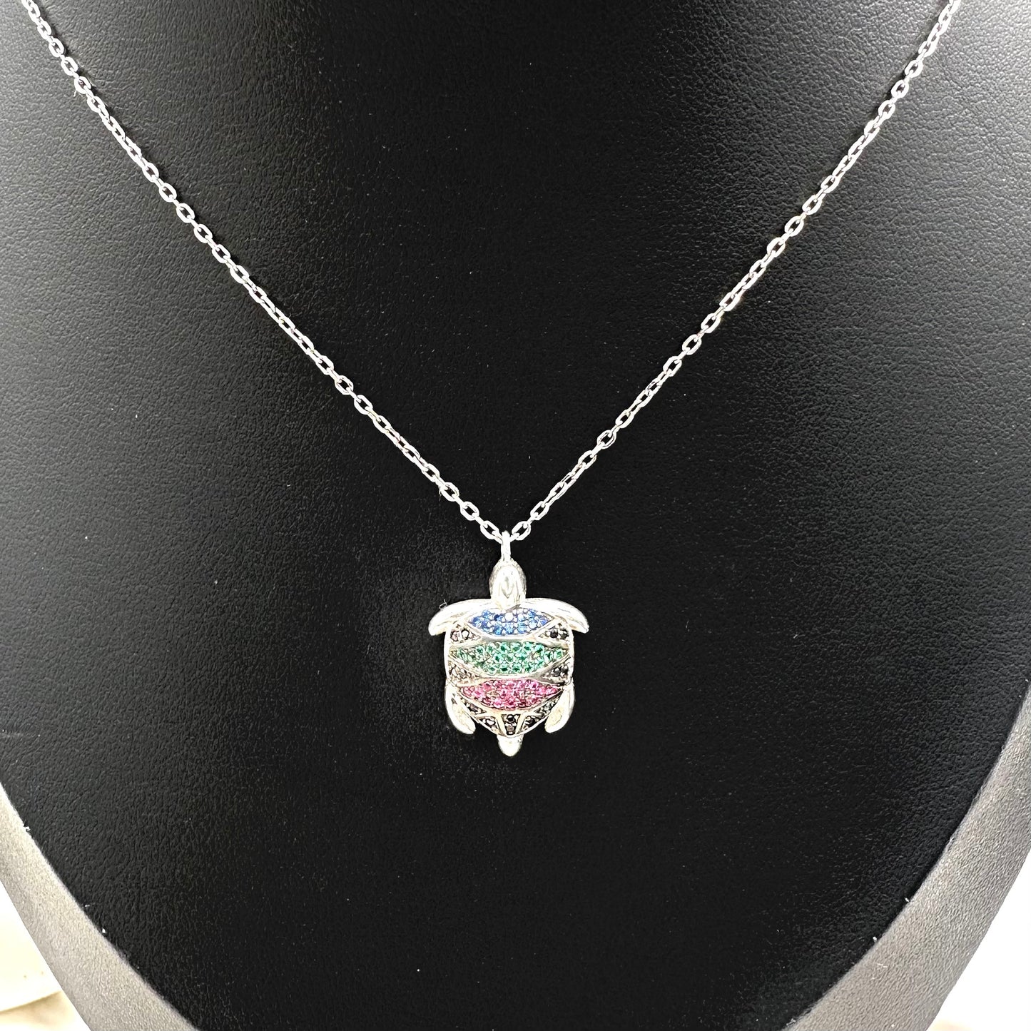 Multi Colour Tortoise Silver Necklace WNI040