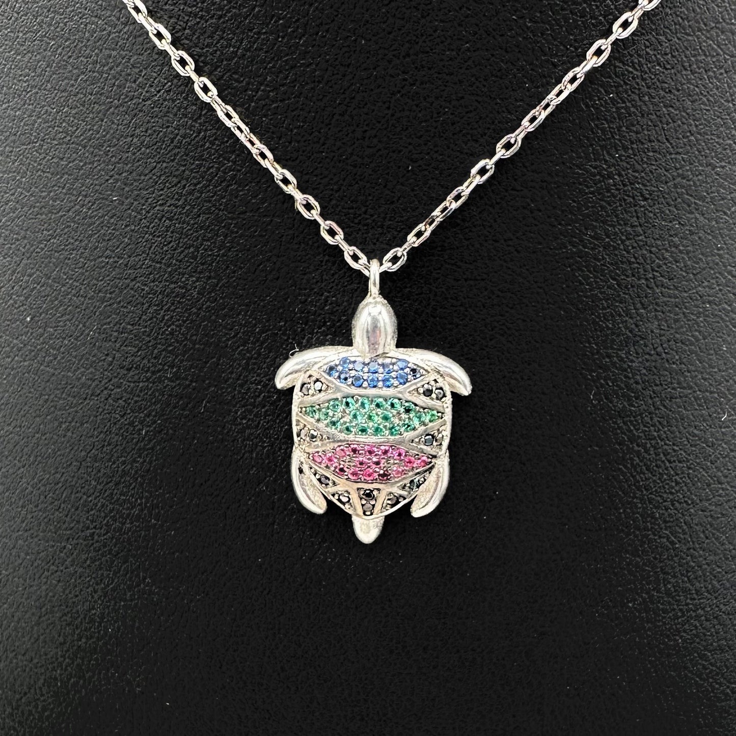 Multi Colour Tortoise Silver Necklace WNI040