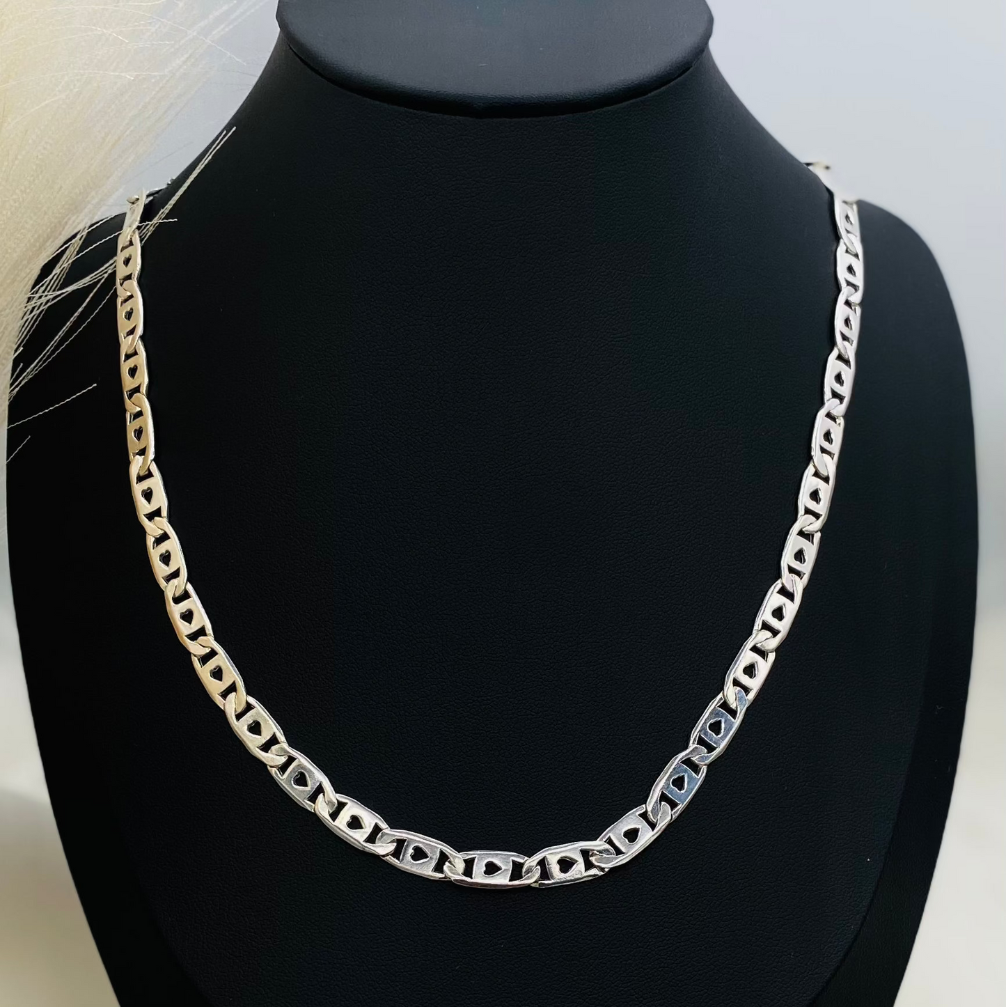 Mens Silver Mariner heart chain MCP02