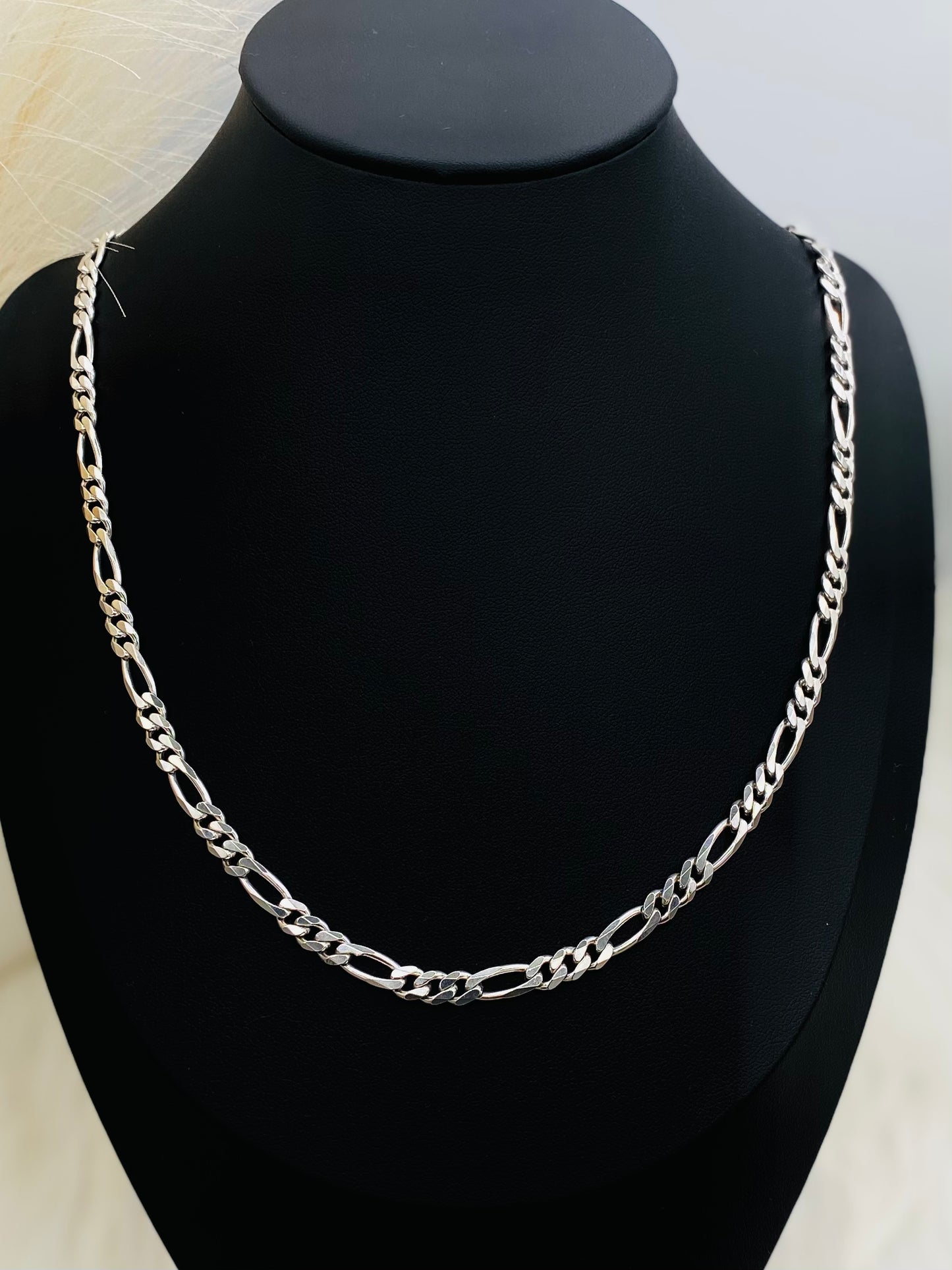 Mens Silver FIGARO Chain MCP01