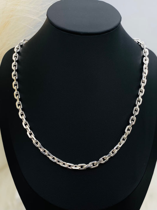 Mens Square Cable link chain in Sterling Silver MCP05