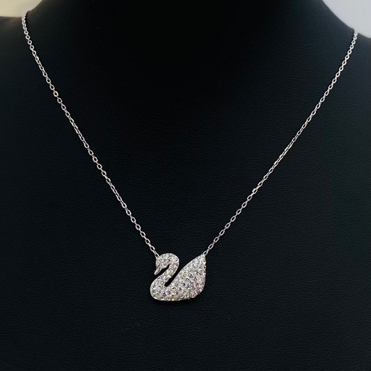 White Swarovski Silver Necklace WNI021