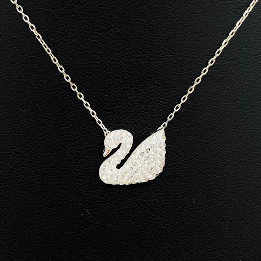 White Swarovski Silver Necklace WNI021