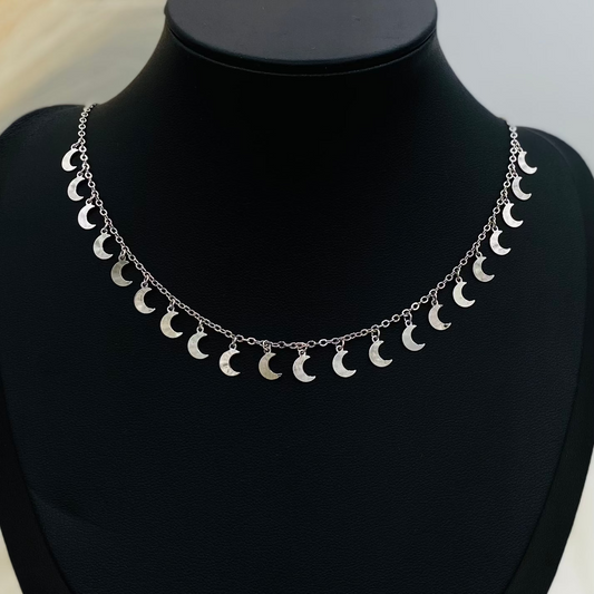 Infinite Moon Silver Necklace WNI029