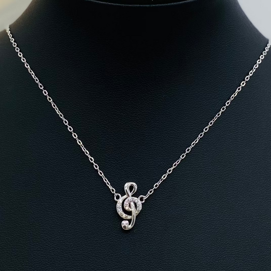 Musical Note Silver Necklace WNI023