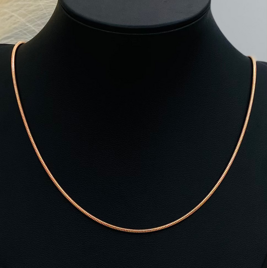 Women Rosegold Round Snake Silver Chain WCR02