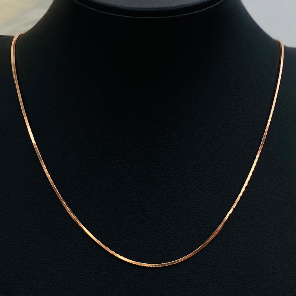 Women Rosegold Flat Snake Silver Chain WCR01